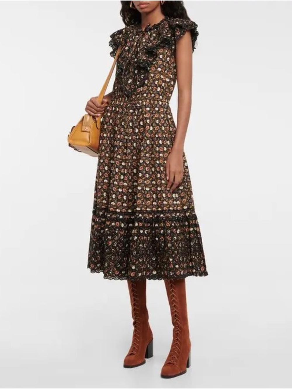 Ulla Johnson Yvette Floral Cotton Midi Dress